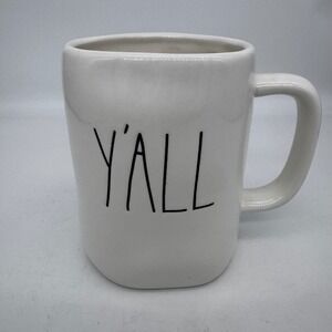 Rae Dunn Y'ALL Coffee Mug White Ceramic‎ Artisan Farmhouse Style Decor Texas